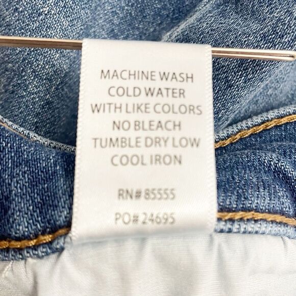 Pistola Super High Rise Straight Cropped Jeans Medium Wash Raw Hem Size 32 | 14 - Picture 9 of 10